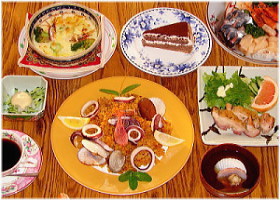 （お料理例）☆通常ディナー「パエリアコース」＋季節のお刺身盛